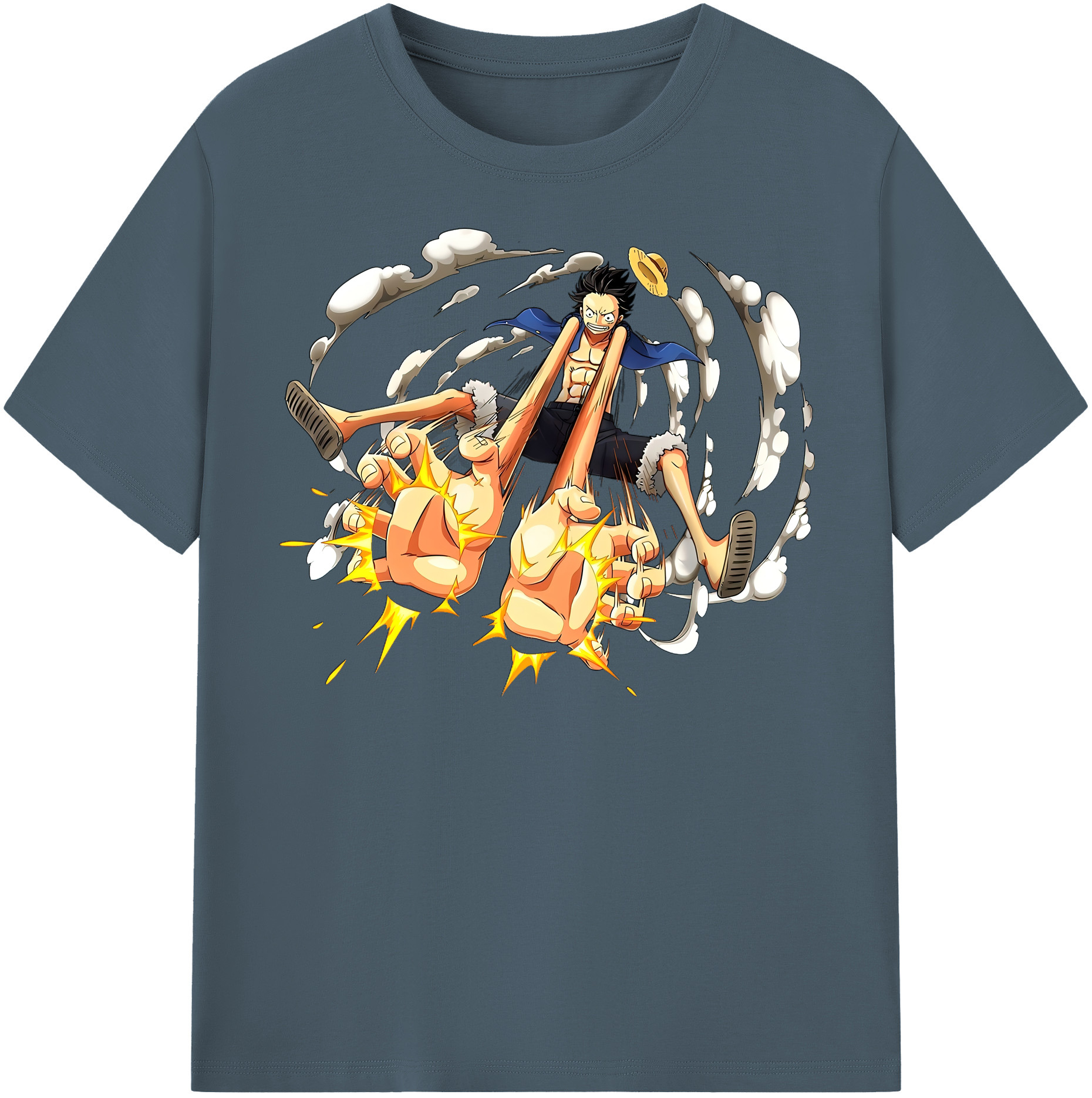 ワンピース モンキー・D・ルフィ ONE PIECE Monkey D. Luffy 綿100％半袖Tシャツ（フロントプリント）